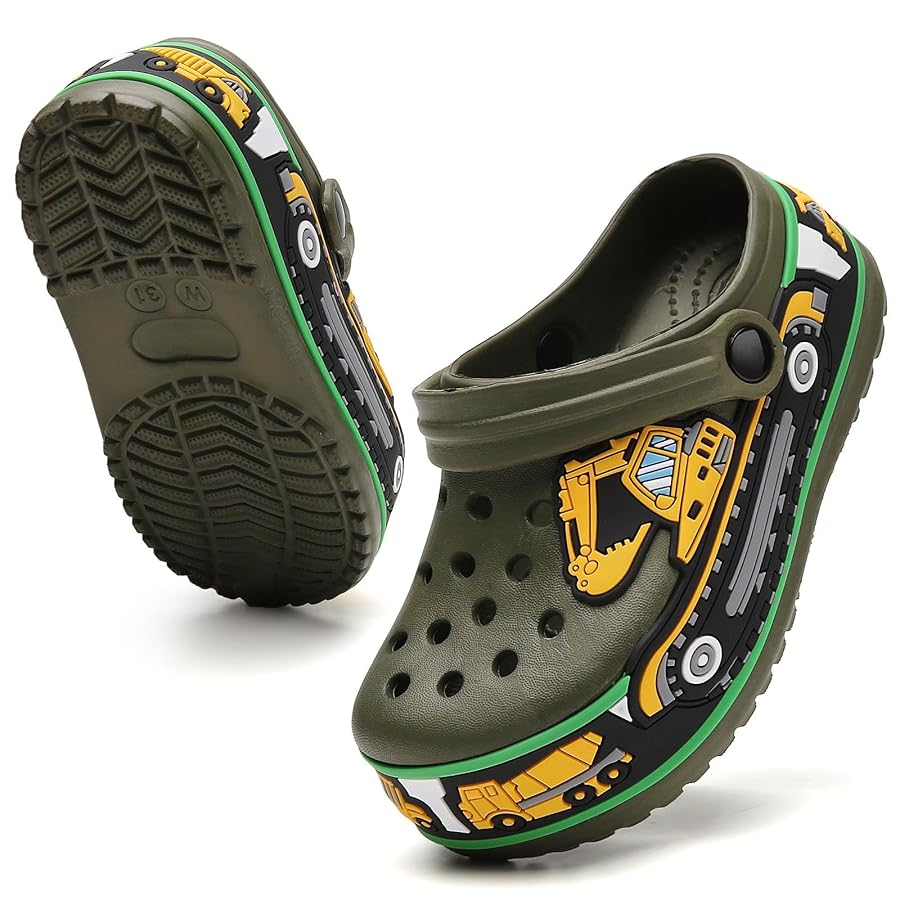 Amazon.com | Excavator Clogs for Toddler Boys Cartoon Digger